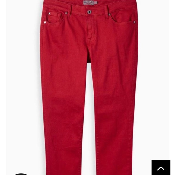 Torrid Vintage Straight mid-rise boyfriend jeans. Red. 16 R - Picture 5 of 5